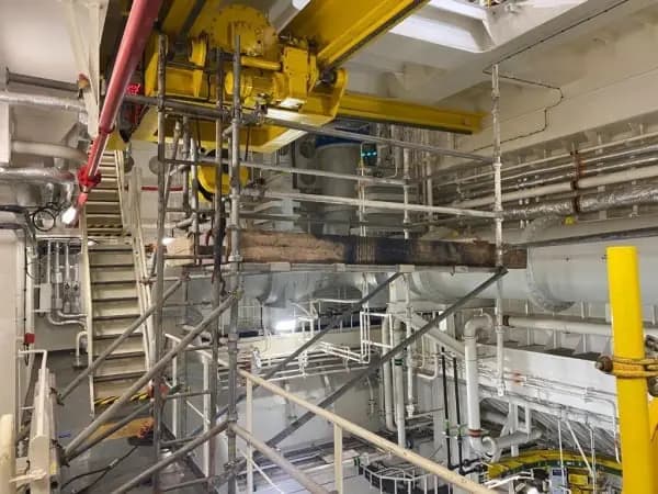 Access scaffolding in a machinery space